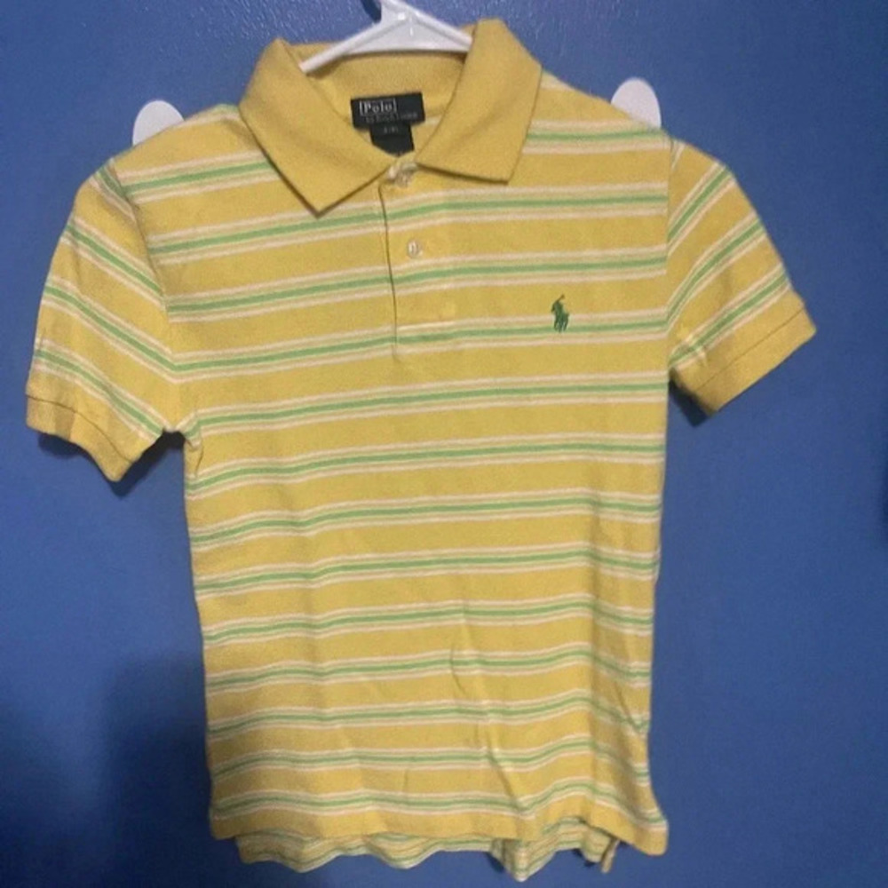 Ralph Lauren Yellow & Green Striped Polo Shirt